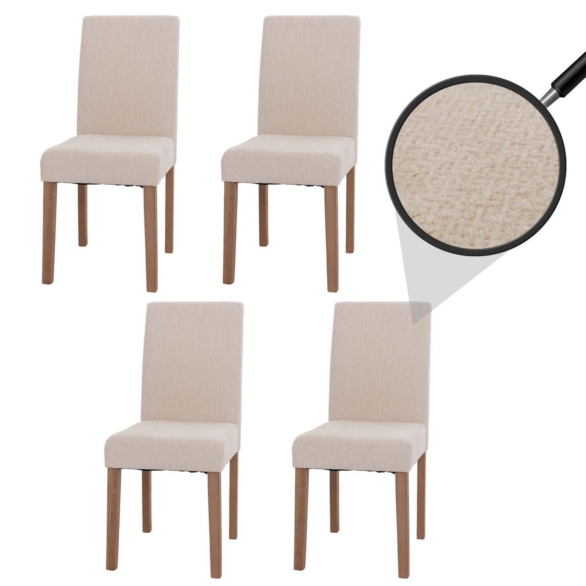 ESSZIMMERSTUHL Cremeweiß 4er-Set - Weiß, Textil (42/90/50cm) - MCW