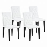ESSZIMMERSTUHL 4er-Set 89 cm PU Weiß mit Metallbeinen Schwarz - Weiß, Metall (46/89/42cm) - Meubliv