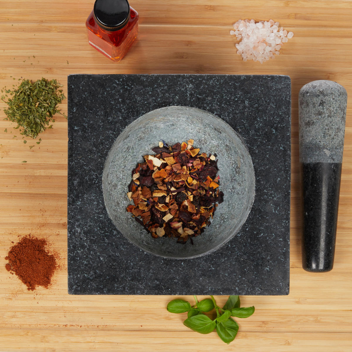 MÖRSER - Schwarz, Stein (19.5/12/19.5cm) - Relaxdays