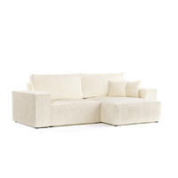 ROHOVÁ SEDAČKA CAVO, textil, Krémová - černá/krémová, dřevo/kompozitní dřevo (255/148cm) - AltaBeds