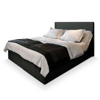 POSTEL BOXSPRING MILARA 160x200 cm, s matrací a úložným prostorem, černá - černá, kompozitní dřevo/textil (160/200cm) - MASSENO