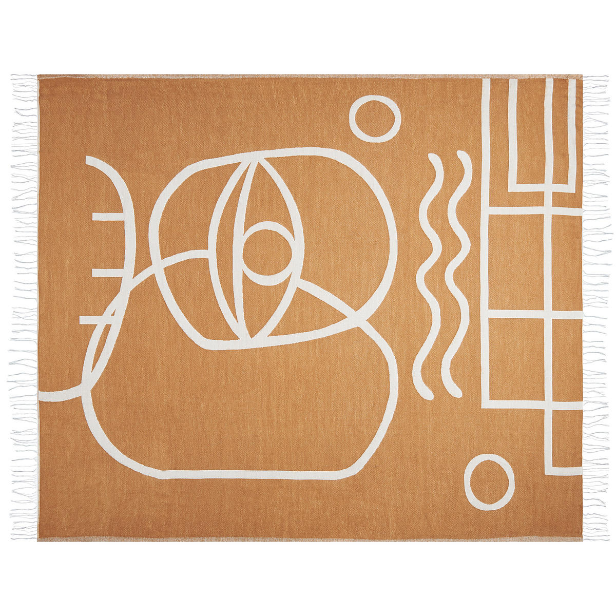 DECKE Orange Palhi 130/170 cm - Orange, Textil (130/170cm) - Beliani