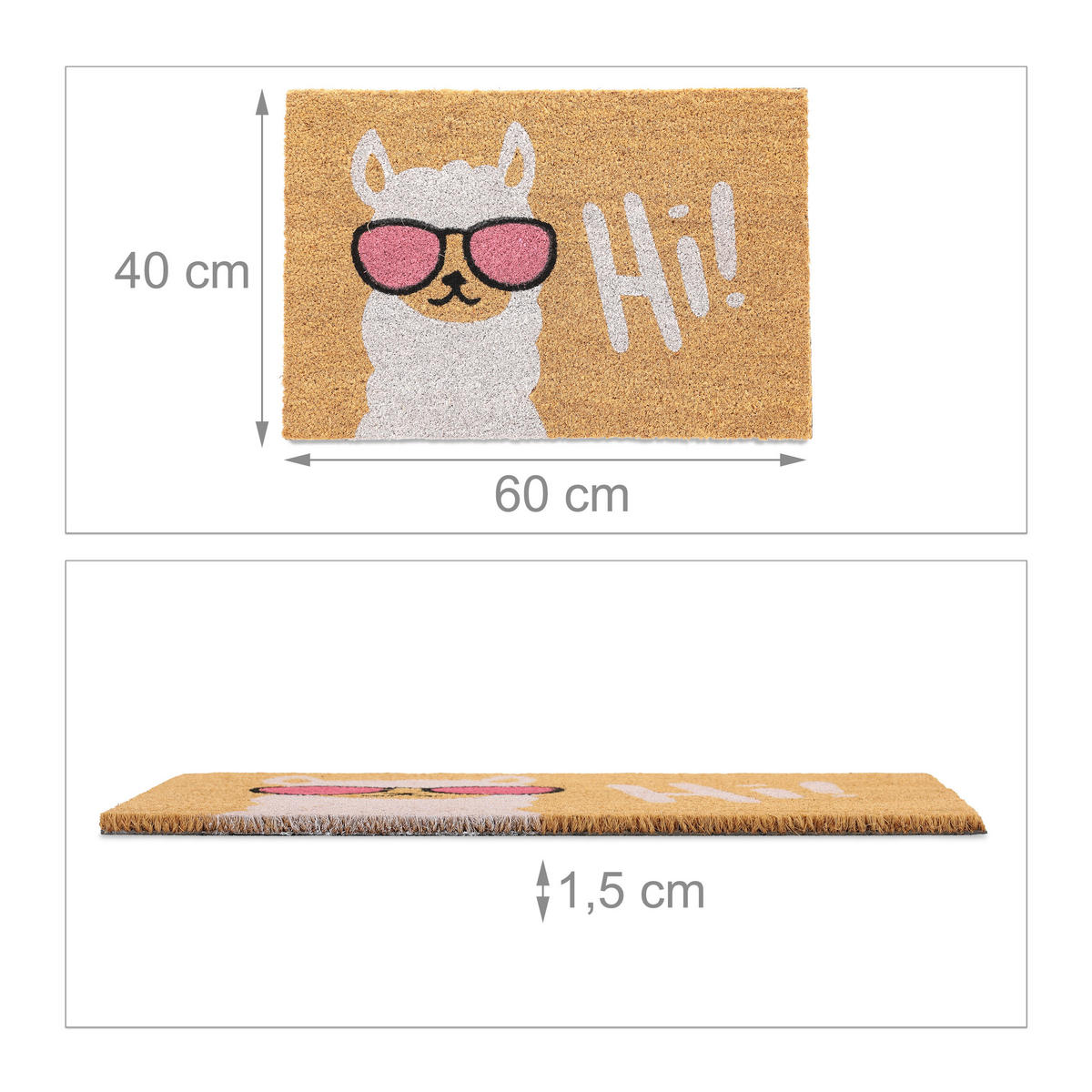 FUSSMATTE - Multicolor, Kunststoff/Textil (60/40cm) - Relaxdays