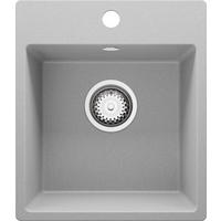 SPÜLBECKEN Riga Easy, 2-er set Grau 38/44 cm 1 Becken + Ablauf-Set ab 40er Unterschrank - Chromfarben/Grau, Kunststoff (38/19/44cm) - Primagran