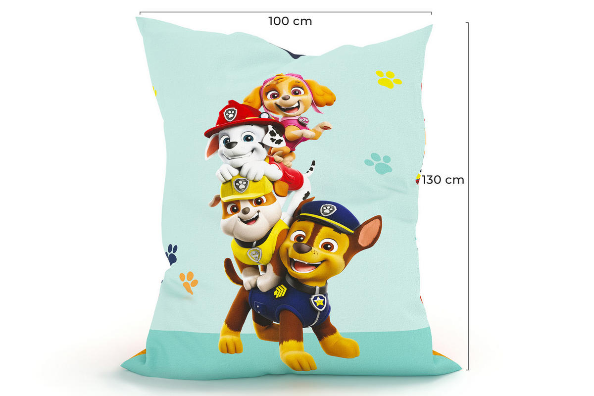 KINDER-SITZSACK - Paw Patrol_2 - Türkis/Weiß, Textil (100/25/135cm) - Green Bean