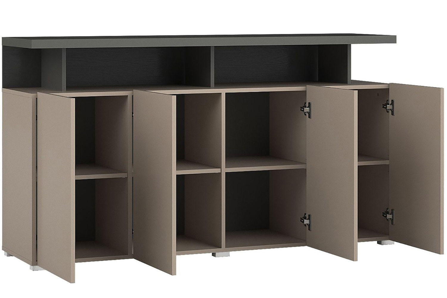 SIDEBOARD Serio Congo / anthrazit 152,5 / 40 / 84cm - Beige/Anthrazit, Holzwerkstoff (152.5/84/40cm) - Feldmann-Wohnen