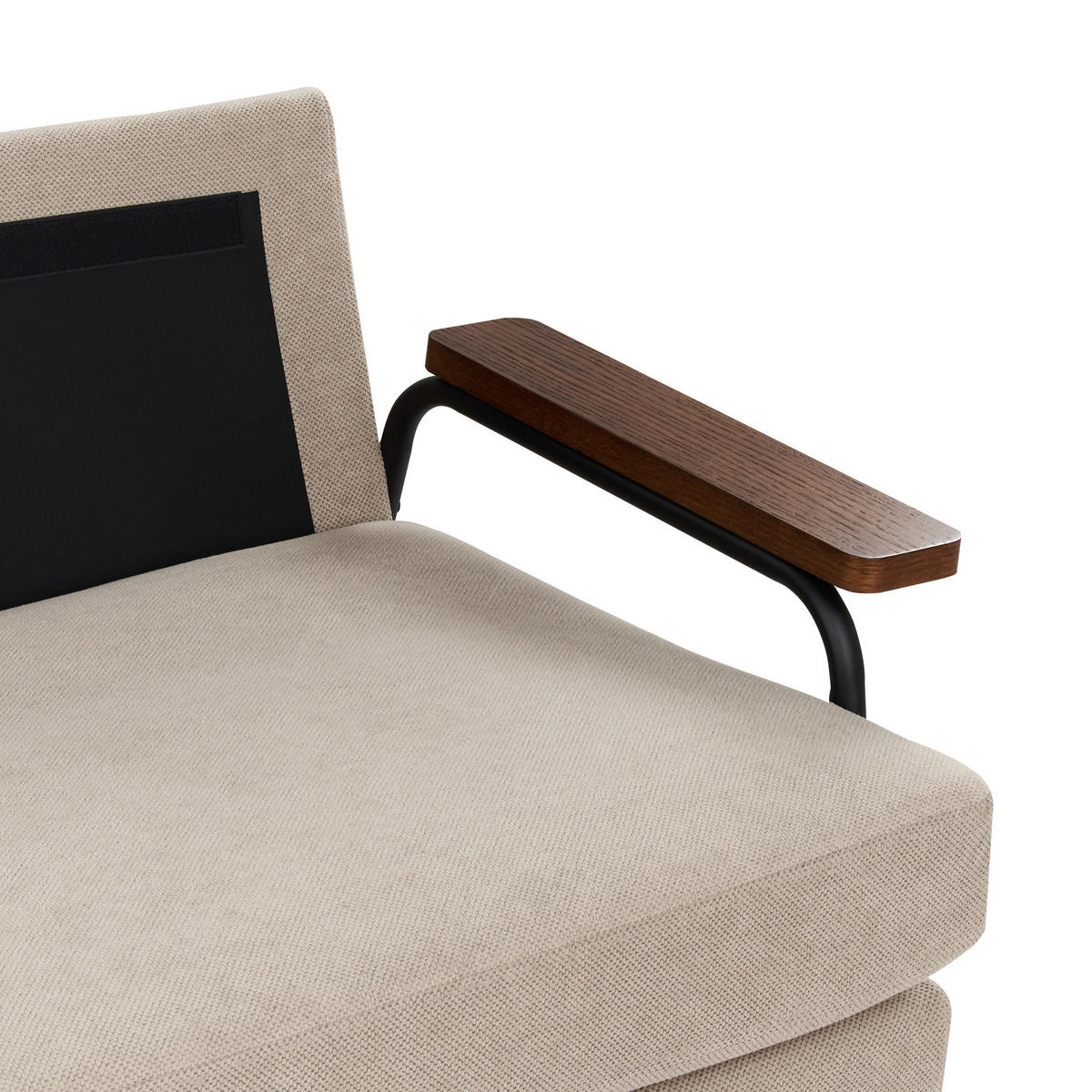 3-SITZER-SOFA Stoff taupe Akranes - Beige/Dunkelbraun, Textil (181/89/80cm) - Beliani