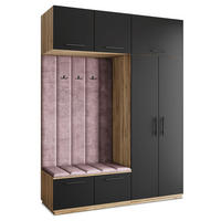 GARDEROBENSCHRANK REMA 180/240/60 cm Modern Garderobe-Set Eiche Wotan - Eiche Wotan/Lila, Holzwerkstoff (180/240/60cm) - MASSENO