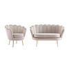 COUCHGARNITUR Muschel 2+1 - Samt - Graubraun - DANDELION - Braun, Textil (75/78/124cm) - Pascal Morabito