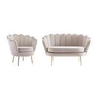 COUCHGARNITUR Muschel 2+1 - Samt - Graubraun - DANDELION - Braun, Textil (75/78/124cm) - Pascal Morabito