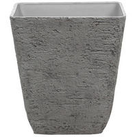 BLUMENTOPF dunkelgrau quadratisch 49/49/53 cm Delos - Dunkelgrau, Stein (53cm) - Beliani