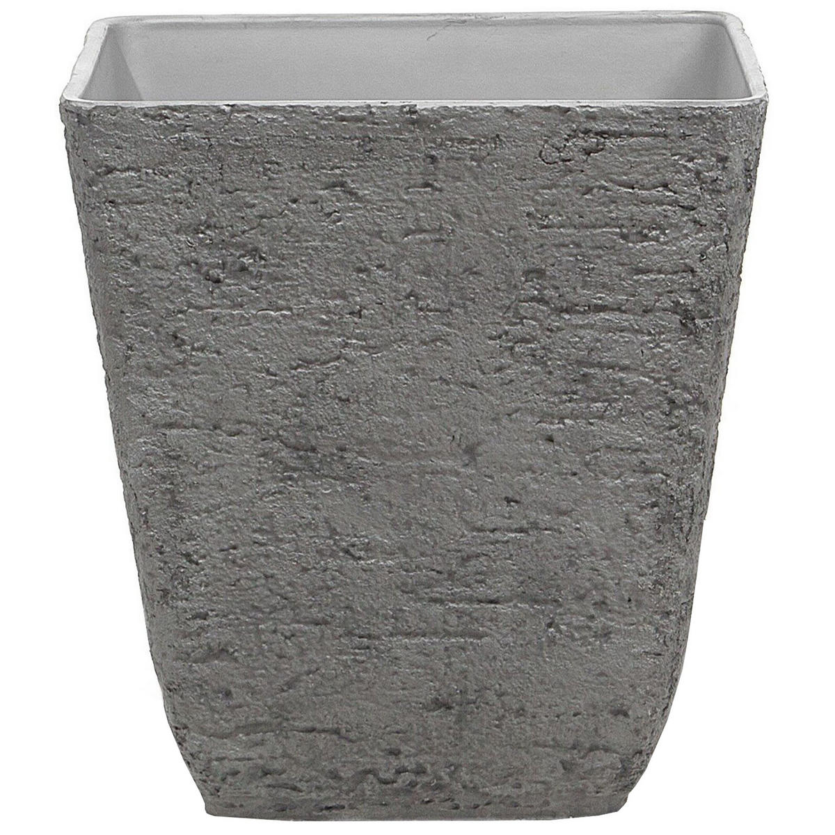 BLUMENTOPF dunkelgrau quadratisch 49/49/53 cm Delos - Dunkelgrau, Stein (53cm) - Beliani