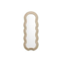 WANDSPIEGEL - 60 cm x 3 cm - Samt - Beige - LINOA - Beige, Holz/Textil (60/160/3cm) - Vente-Unique