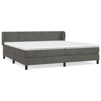 BOXSPRINGBETT Mit Matratze Dunkelgrau 200/200 Cm Samt - Weiß, Textil (200/200cm) - vidaXL