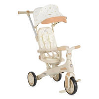 DREIRAD Juno 4 in 1 Laufrad weiß beige Schiebegriff Sitzdrehung Sonnendach - Beige, Metall (72/38/95cm)