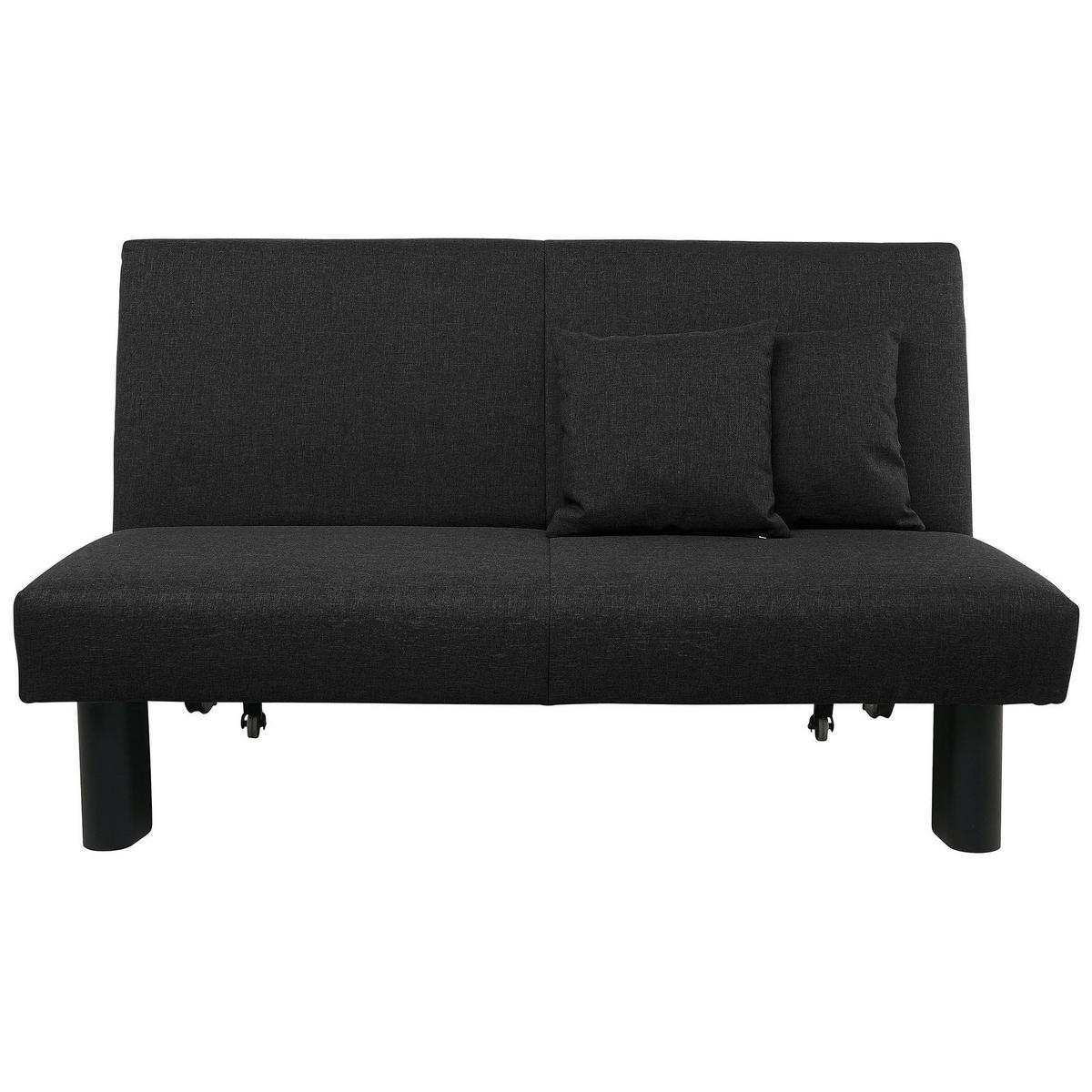 FALTSOFA Kalomira Bezug Flachgewebe Metall schwarz / schwarz - Schwarz, Kunststoff (145/84/100cm) - 58aufmkessel