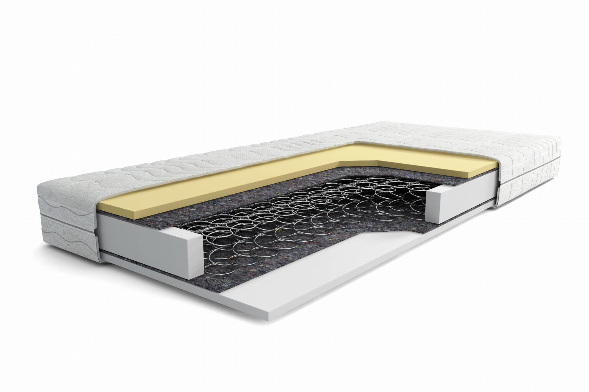 FEDERKERNMATRATZE SIM Weiß 180x200x15 cm - Weiß, Textil - FURNLUX
