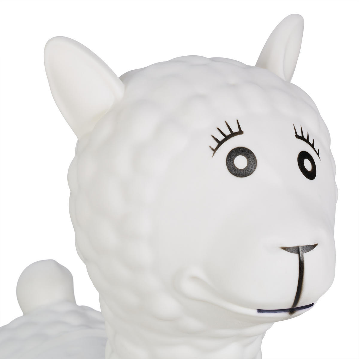 HOPSADLO Krémově bílá Černá lama s pumpičkou 53x49x21 cm - krémová, plast (21/49/53cm) - Relaxdays