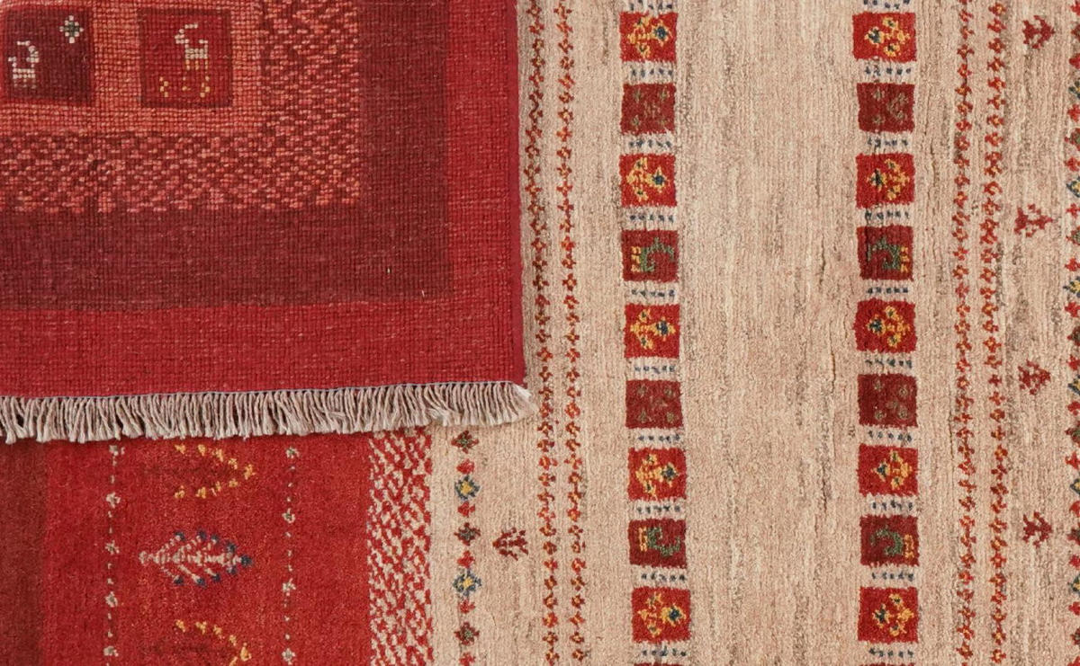 TEPPICH Gabbeh Sonnat Mehrfarbig 205/158 cm Schurwolle - Multicolor, Textil (158/205cm) - Looma