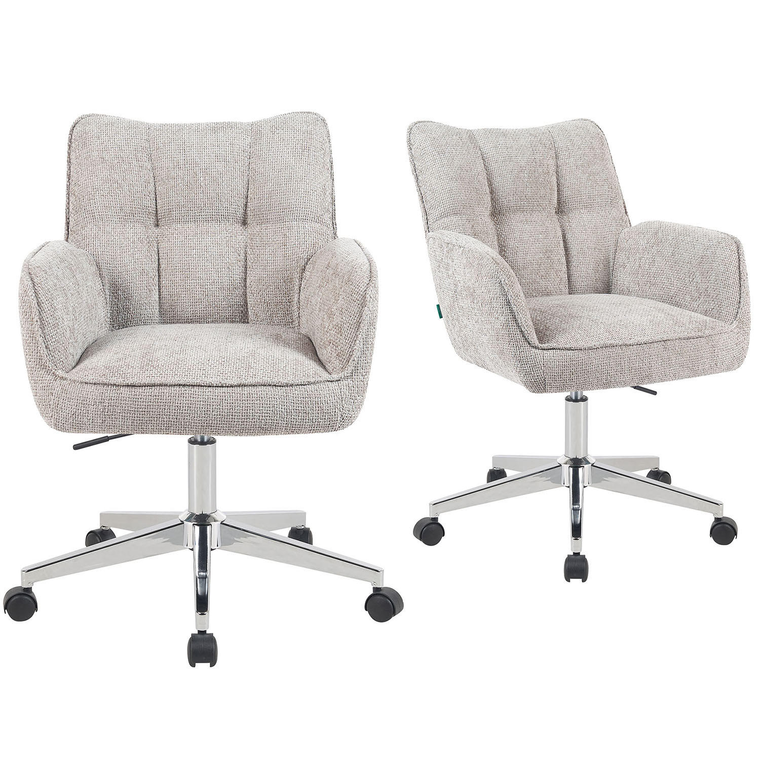 BÜROSTUHL Mika-Tabea - Chromfarben/Hellgrau, Textil/Metall (59/81/66cm) - DUBI Möbel