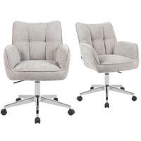 BÜROSTUHL Mika-Tabea - Chromfarben/Hellgrau, Textil/Metall (59/81/66cm) - DUBI Möbel