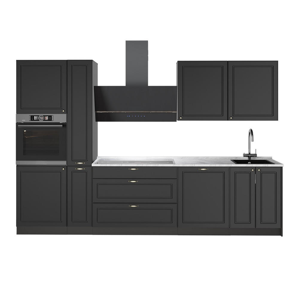 KÖK Fame-Line, Herrgård i antracitguld/antracit, 310 cm AP Marble - Antracit, Träbaserade material (310/206.8/60cm) - Vicco