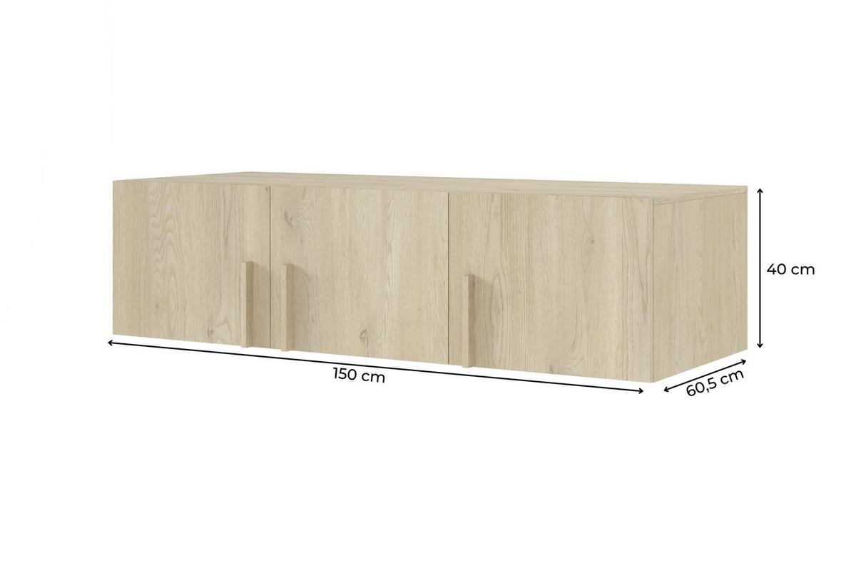 AUFSATZSCHRANK BRISSO BRN2 150/40/60,5 cm in Eiche Ceremona - Eichefarben, Holzwerkstoff (150/40/61cm) - Deine Möbel 24