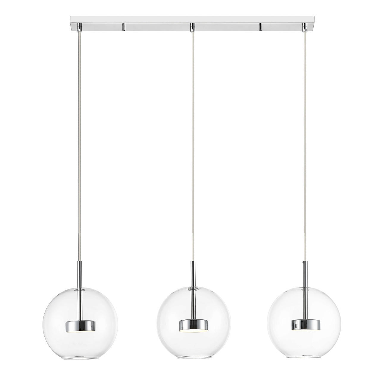 HÄNGELEUCHTE Gica, Transparent und verchromt, 84cm - Transparent, Glas (84/20/26cm) - KOSILUM