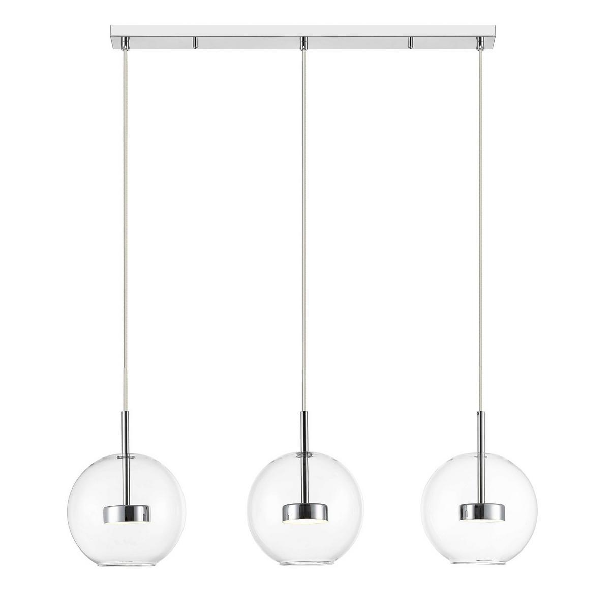 HÄNGELEUCHTE Gica, Transparent und verchromt, 84cm - Transparent, Glas (84/20/26cm) - KOSILUM