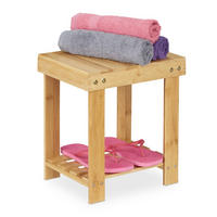FUSSBANK - Hellbraun, Holz (25/33.5/31cm) - Relaxdays