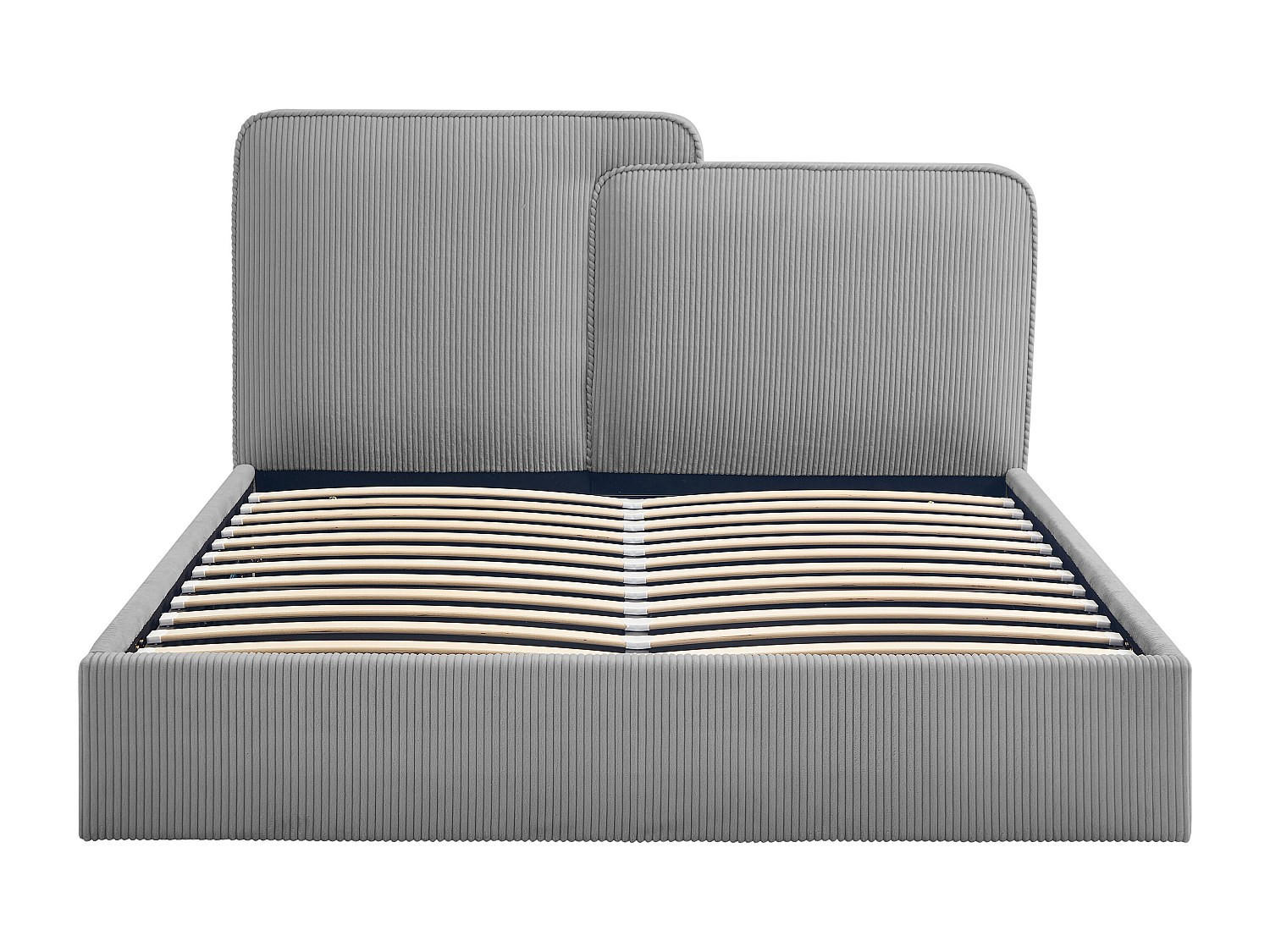 BETT mit Bettkasten - 2 Personen - Stoff - Grau - - Grau, Textil (160/200cm) - Vente-Unique