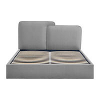 BETT mit Bettkasten - 2 Personen - Stoff - Grau - - Grau, Textil (160/200cm) - Vente-Unique