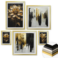WANDBILDER 5er Set - 50x50 cm & 20x30 cm & 40x60 cm Goldrahmen - Blumenbrücke – Lebensinspiration - Goldfarben, Kunststoff (40/60cm) - ArtPrintCave