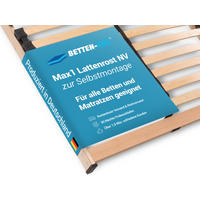 MAX NV MZV – Lattenrost zur Selbstmontage mit 28 Leisten, durchgehender Holm, TÜV SÜD GS, Größe: 90x200 - Weiß, Holz (90/200cm) - Betten-ABC