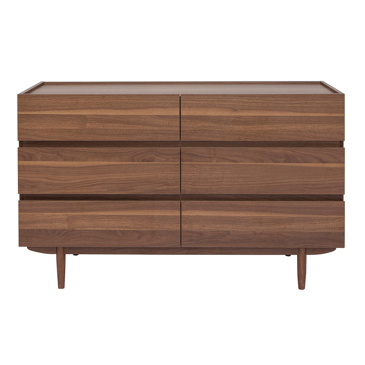 KOMMODE Dunkles Holz 6 Schubladen B120 cm SANAA - Walnussfarben, Holz (41/75.5/120cm) - Miliboo