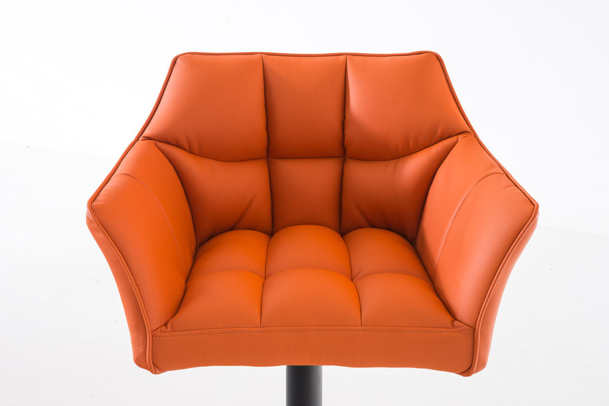 BARHOCKER Sihar Kunstleder Orange Schwarz - Orange, Leder/Metall (64/88/45cm) - DELUKE