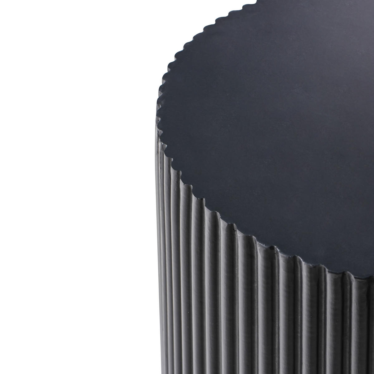 BEISTELLTISCH Beton schwarz rund 35 cm Biccari - Schwarz, Stein (35/35/45cm) - Beliani