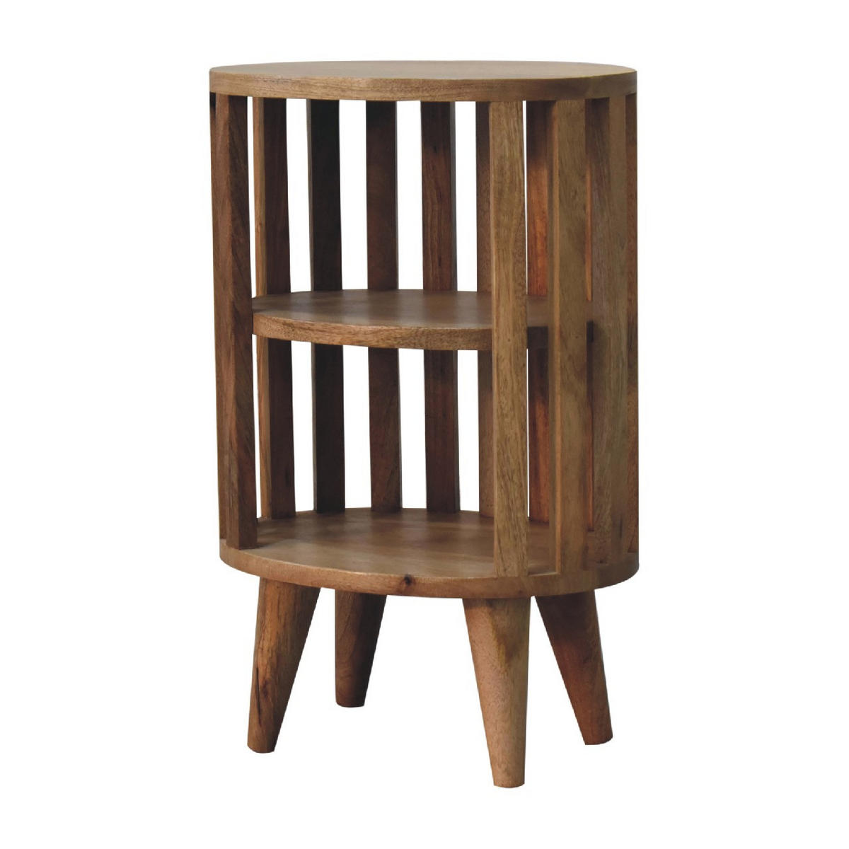 NACHTTISCH mit 2 Fächern - Eichefarben/Messingfarben, Holz/Metall (36/55/26cm) - Artisan Furniture