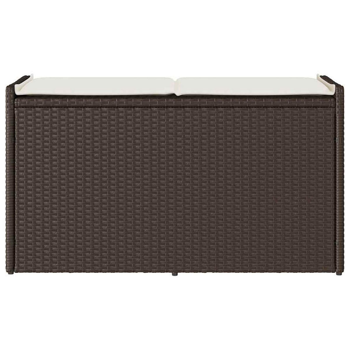 OUTDOOR-SITZBANK Mit Stauraum Und Kissen Braun 100 Cm - Braun, Kunststoff (45/57/100cm) - vidaXL