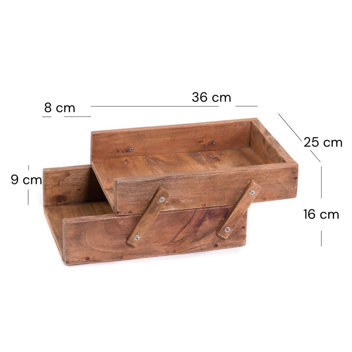 SCHREIBTISCH-ORGANIZER Slide Mahagoni Massivholz, 2 Fächer, verstellbar naturfarben - Naturfarben, Holz (36/25/16cm) - DESIGN DELIGHTS