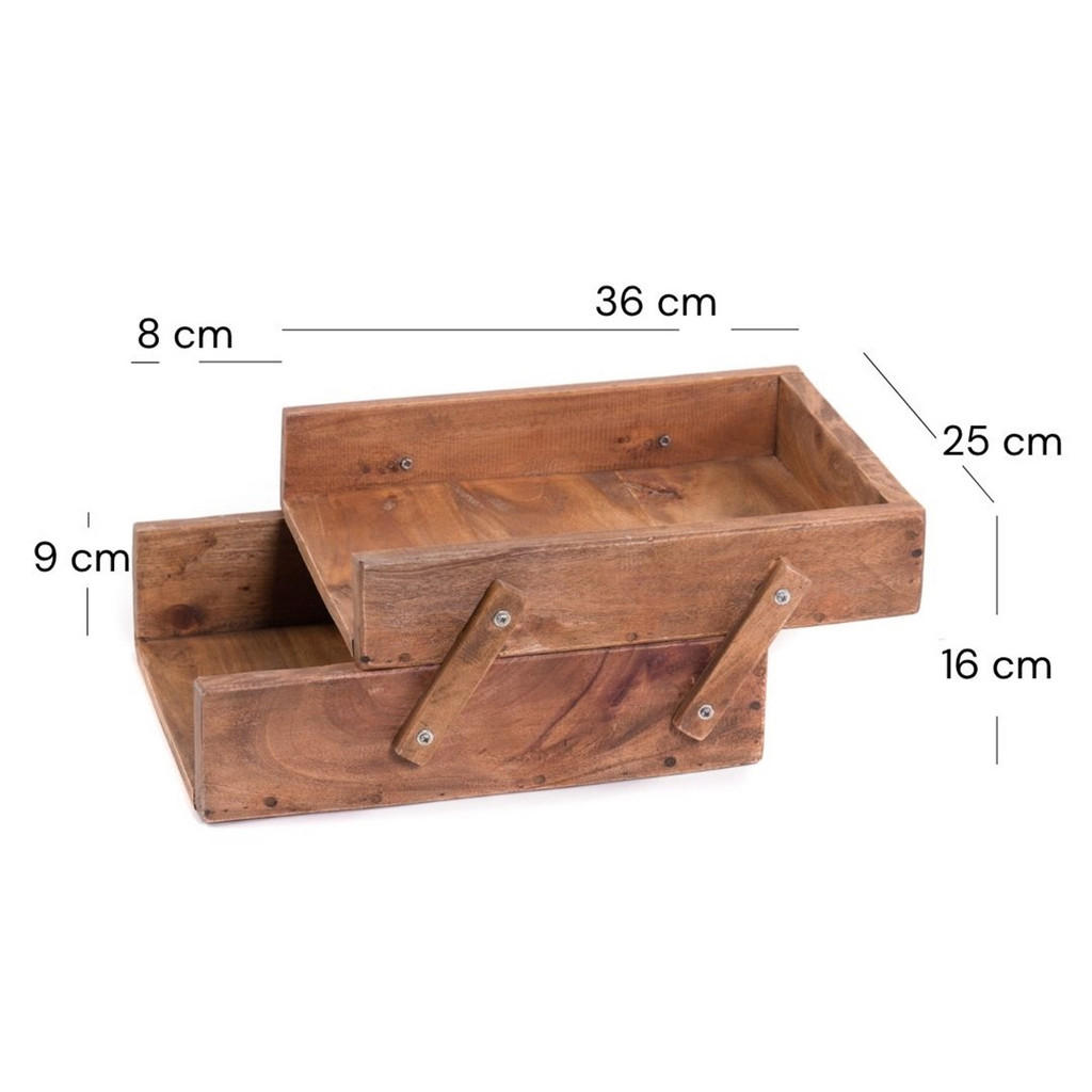Thumbnail - Design Delights Schreibtisch-Organizer, Natur, Holz, 25x16x36 cm, Arbeitszimmer, Schreibtische