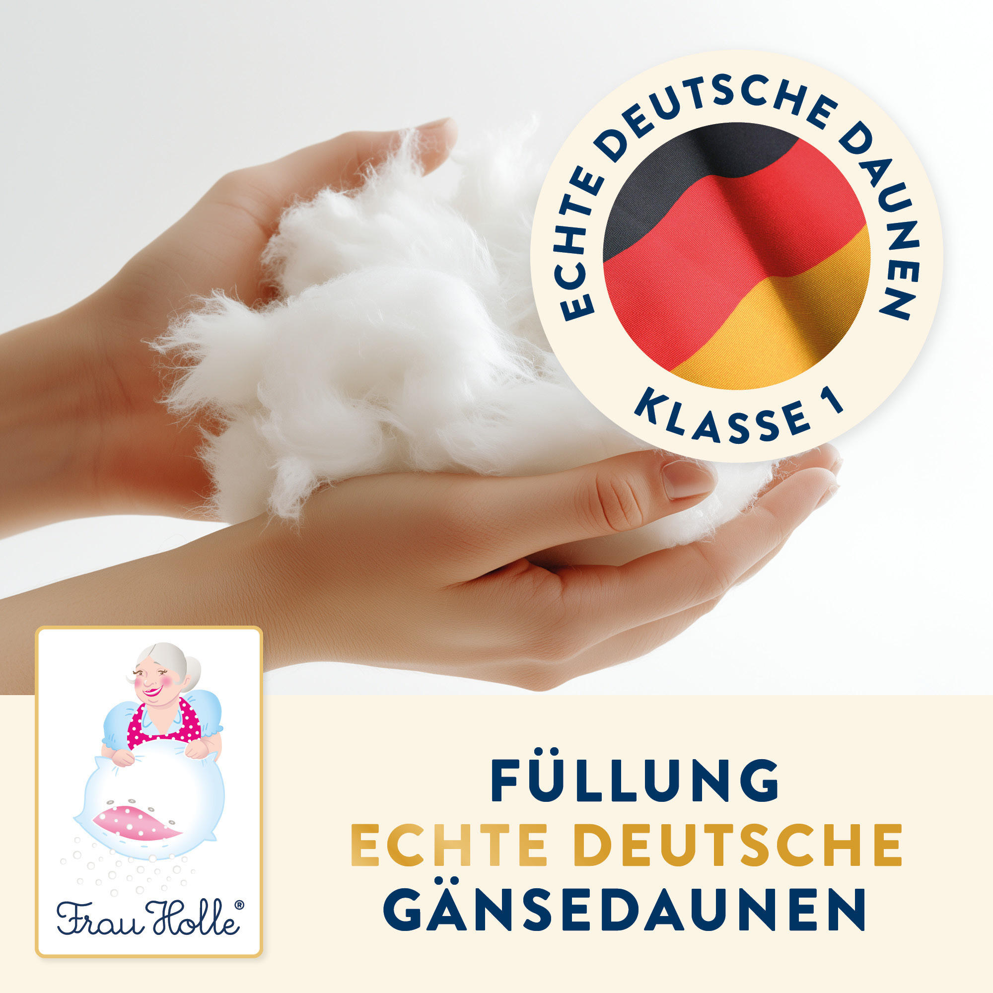 BETTDECKE-KISSEN-SET BABY Gänsedaunen leicht - Weiß, Naturmaterialien/Textil (80/80cm) - Frau Holle