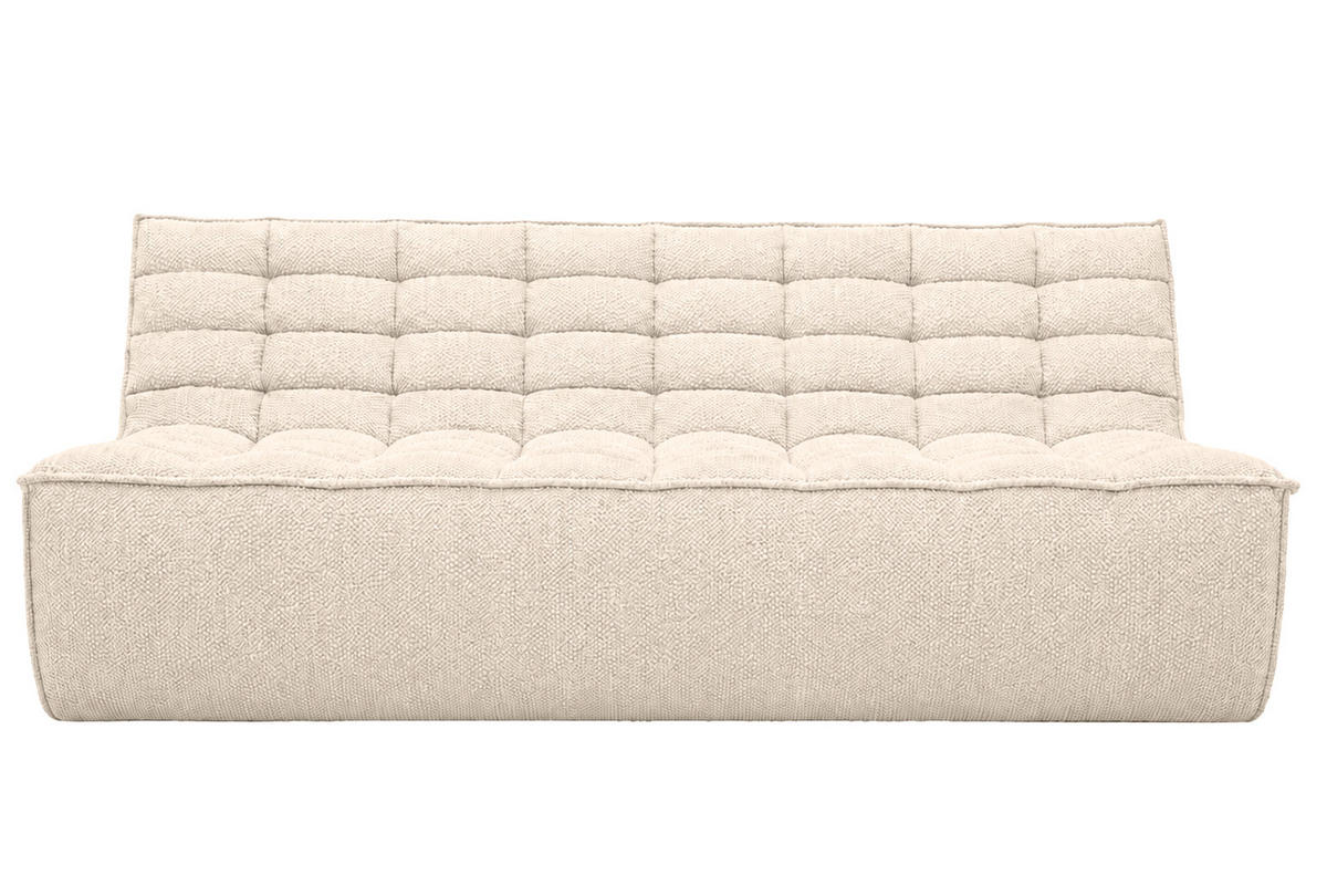 POHOVKA 3místná modulární, plyšová tkanina Pop, Krémová, LAZY - krémová, dřevo (200/76/93cm) - Kaiser Möbel