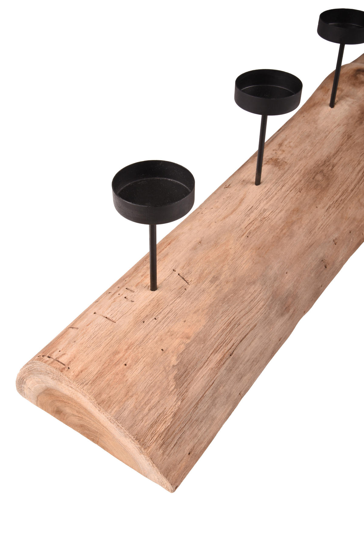 KERZENHALTER Leon Teak Natur 17x16x70cm - Hellbraun, Holz (16/17/70cm) - DELUKE