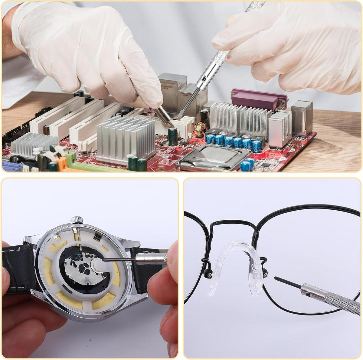 SCHRAUBENDREHER-SET – 8 Schraubendreher – Zur Reparatur von Brillen und Uhren - Multicolor, Metall (11.8/8.8/2.3cm) - DCA
