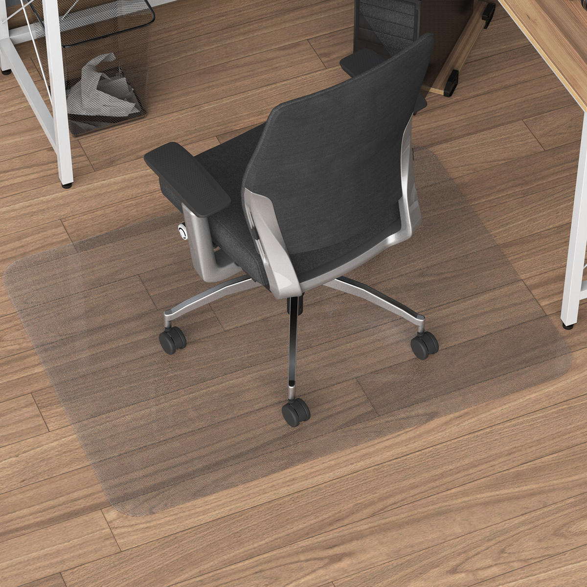 BODENSCHUTZMATTE, Bürostuhl Unterlage in Transparent, Kratzfest Stuhlunterlage - Transparent, Kunststoff (120/1/90cm) - HOMCOM