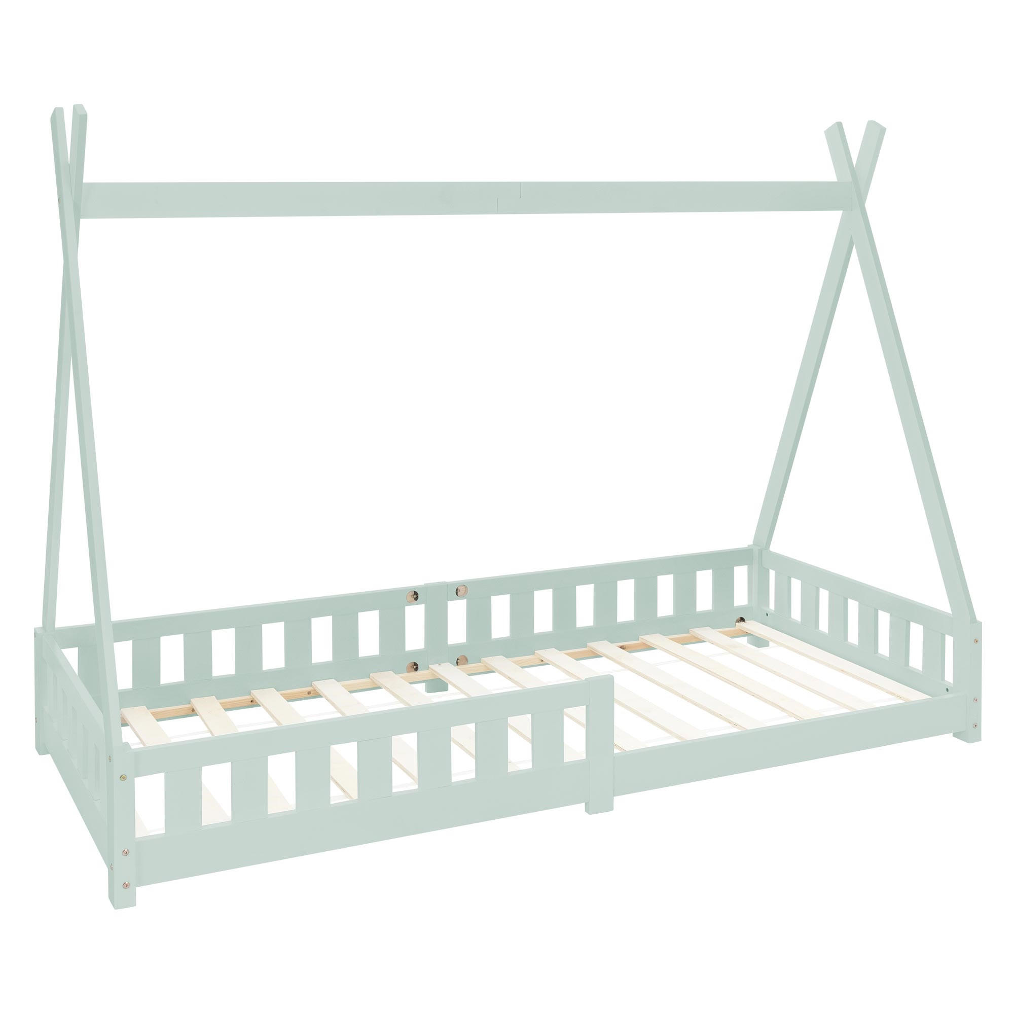 KINDERBETT Tipi 90x200 cm Mint - Mintgrün, Holz (90/200cm) - ML-DESIGN