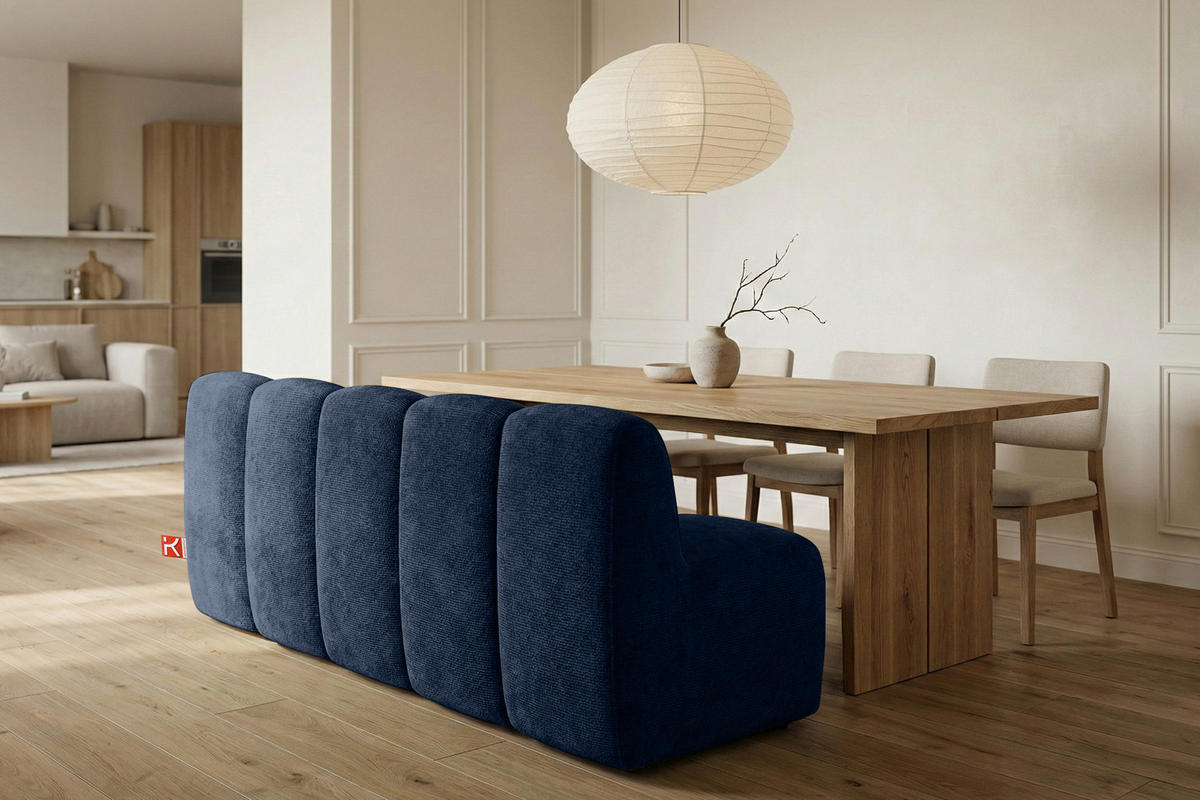 ESSZIMMERBANK BRESCO, Dunkelblau - Dunkelblau, Holz/Holzwerkstoff (203/80/72cm) - KONSIMO®
