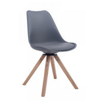 DREHSTUHL Lederlook grau - Eukalyptusholzfarben/Grau, Holz/Textil (48/84/56cm) - CLP