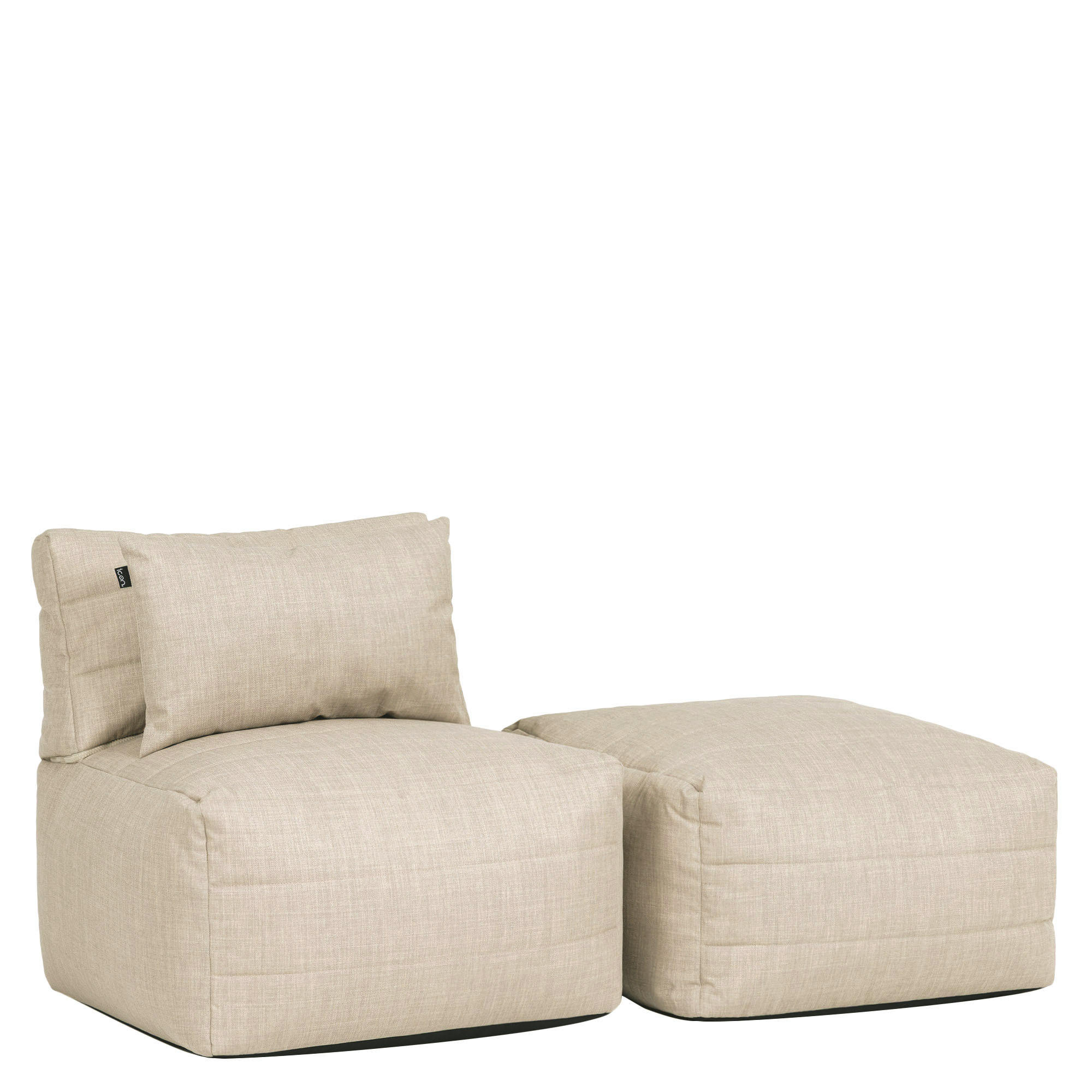 SITZSACK-SOFA 2-tlg. modular outdoor Noa - Beige, Textil (143/70/78cm) - icon